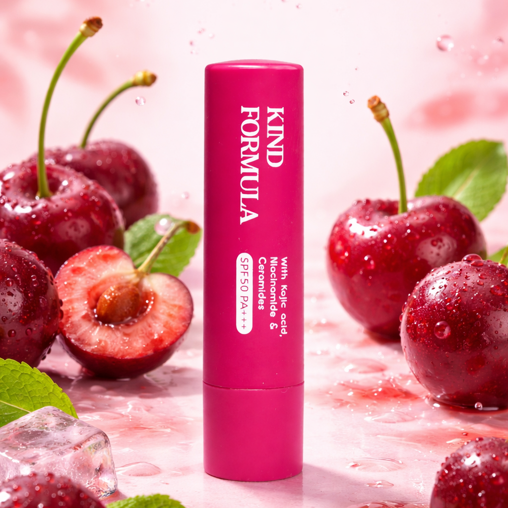 Cherry Lip Balm for Pigmented Lips | SPF Care & Bightening | Subtle Cherry Aroma | Natural Tint